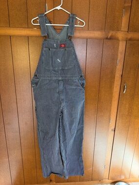 Dickies Black & White Pinstripe Women's Overalls